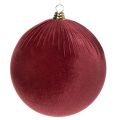 Floristik24 Large red velvet Christmas tree ornament for hanging, 25cm, 2 pieces