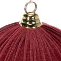 Large red velvet Christmas tree ornament for hanging, 25cm, 2 pieces | Floristik24.ie