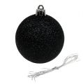 Floristik24 Christmas ball black mix Ø7cm plastic 6pcs