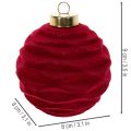 Christmas bauble, velvety surface, red, 8cm, 12 pieces | Floristik24.ie