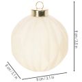 Christmas bauble ornament in white, mixed textures, 8cm, 12 pieces | Floristik24.ie