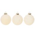 Christmas bauble ornament in white, mixed textures, 8cm, 12 pieces | Floristik24.ie