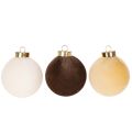 Christmas baubles, velvet look, mix of warm colors, 8cm, 12 pieces | Floristik24.ie