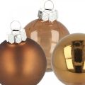 Floristik24 Christmas balls, tree decoration mix, mini Christmas tree balls brown H4.5cm Ø4cm real glass 24pcs