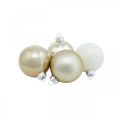 Floristik24 Christmas tree bauble mix, Christmas decoration, mini tree decoration white/mother of pearl H4.5cm Ø4cm real glass 24 pcs