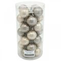 Floristik24 Christmas tree balls, mini tree balls, Christmas decorations mix beige / mother-of-pearl H4.5cm Ø4cm real glass 24pcs