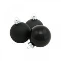 Floristik24 Mini Christmas tree ball, tree decoration mix, Christmas balls black H4.5cm Ø4cm real glass 24 pcs
