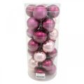 Floristik24 Christmas balls, Christmas tree decorations, tree balls violet H6.5cm Ø6cm real glass 24pcs