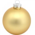 Floristik24 Tree ball, Christmas tree decorations, Christmas ball golden H8.5cm Ø7.5cm real glass 12pcs