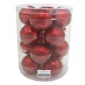Floristik24 Christmas tree decorations, tree pendants, Christmas ball red marbled H8.5cm Ø7.5cm real glass 14pcs