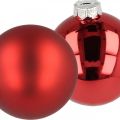 Christmas tree ball, tree decorations, Christmas ball red H8.5cm Ø7.5cm real glass 12pcs | Floristik24.ie