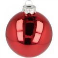 Christmas tree ball, tree decorations, Christmas ball red H8.5cm Ø7.5cm real glass 12pcs | Floristik24.ie
