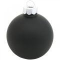 Mini Christmas tree ball, tree decoration mix, Christmas balls black H4.5cm Ø4cm real glass 24 pcs | Floristik24.ie