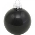 Mini Christmas tree ball, tree decoration mix, Christmas balls black H4.5cm Ø4cm real glass 24 pcs | Floristik24.ie