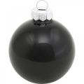 Floristik24 Christmas tree balls, tree pendants, glass balls black H6.5cm Ø6cm real glass 24pcs