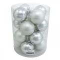 Floristik24 Glass ball, tree decorations, Christmas tree ball silver H8.5cm Ø7.5cm real glass 12pcs