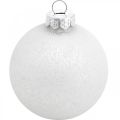 Floristik24 Tree pendant, snow globe, Christmas tree decorations, winter decoration white H4.5cm Ø4cm real glass 24pcs