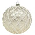 Floristik24 Christmas balls with diamond pattern light gold matt, glossy Ø8cm 2pcs