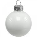Floristik24 Christmas balls glass white glass ball matt/glossy Ø4cm 60p