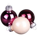 Floristik24 Glass Christmas baubles, mini berry beige pink, Ø3cm, 22 pieces