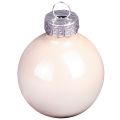 Glass Christmas baubles, mini berry beige pink, Ø3cm, 22 pieces | Floristik24.ie