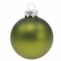 Christmas balls made of glass green mix Ø6cm 24 pcs | Floristik24.ie