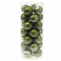 Christmas balls made of glass green mix Ø6cm 24 pcs | Floristik24.ie