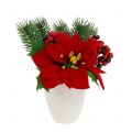 Floristik24 Poinsettia in red pot artificial H11cm