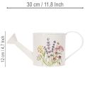 White metal watering can with floral motif, 13.5cm, decorative planter | Floristik24.ie