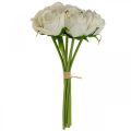 Floristik24 White roses silk flowers artificial roses in a bunch H28cm 7pcs
