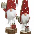 Floristik24 Wooden gnome decoration Christmas gnome H26/30cm 2pcs
