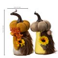 Autumn figurine pumpkin gnome with sunflower and beard 16cm 2pcs | Floristik24.ie