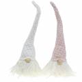 Floristik24 Gnome with wool hat pink / white 43cm 2pcs