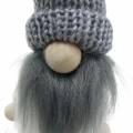 Floristik24 Flower plug gnome with wool hat gray 8.5cm L29cm 6pcs