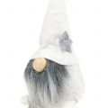 Floristik24 Christmas elf with beard white, gray 12cm 4pcs