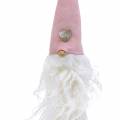 Floristik24 Gnome head to hang 45cm pink / gray 2pcs