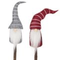 Floristik24 Gnome decorative figure with striped hat on wooden stick, 46cm, 6 pieces