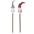 Gnome decorative figure with striped hat on wooden stick, 46cm, 6 pieces | Floristik24.ie