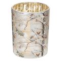 Floristik24 Glass lantern with branch design, gold interior, 12cm