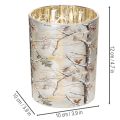 Glass lantern with branch design, gold interior, 12cm | Floristik24.ie