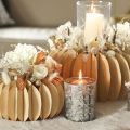 Glass lantern with branch design, gold interior, 12cm | Floristik24.ie