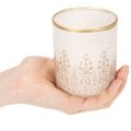 Lantern glass tealight holder floral pattern Ø8cm H9cm 2pcs | Floristik24.ie