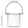 Glass hanging lantern Ø12cm H12.5cm 2pcs | Floristik24.ie