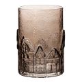Floristik24 Glass tealight holder houses for table decoration 23cm