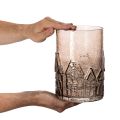 Glass tealight holder houses for table decoration 23cm | Floristik24.ie