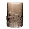 Glass tealight holder houses