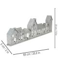 Decorative row of houses with tealight holders, Advent decoration, 68cm | Floristik24.ie