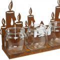 Floristik24 Lantern metal glass insert patina decorative candles L41cm