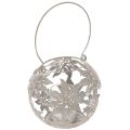 Floristik24 Wind light metal hanging decoration decorative lantern gray Ø14cm H13cm