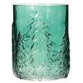 Glass tealight holder with fir